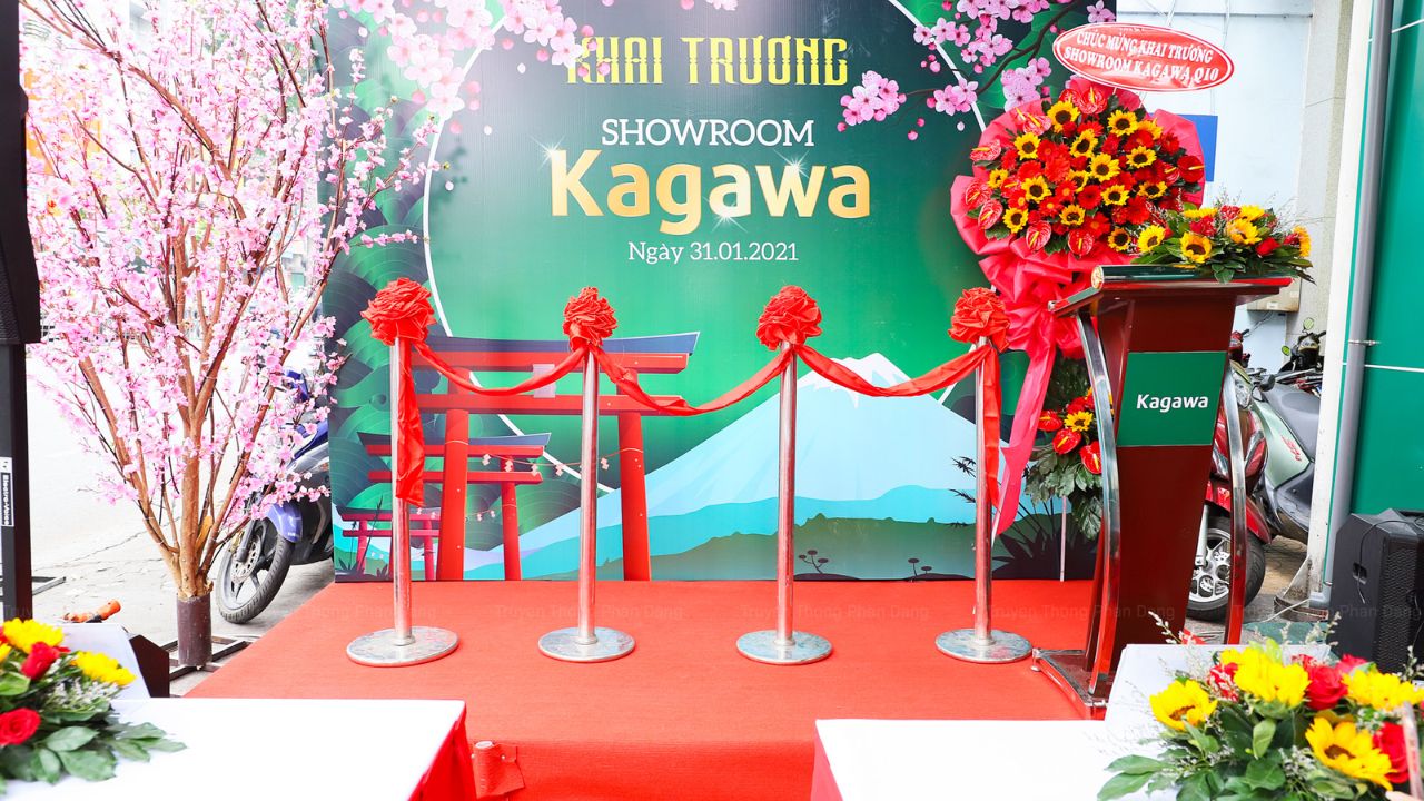 Backdrop sự kiện khai trương Showroom Kagawa