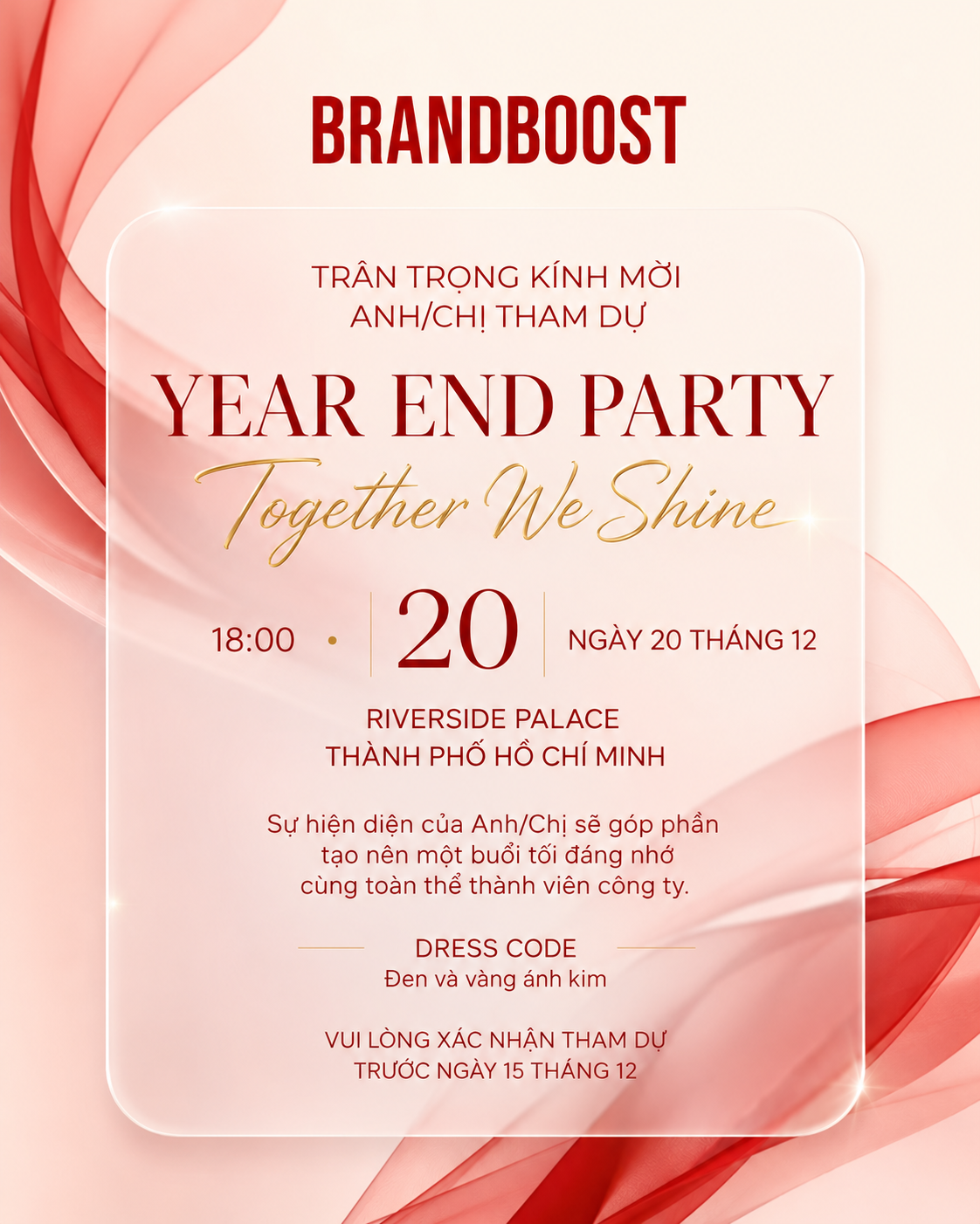 Mẫu thiệp mời Year End Party