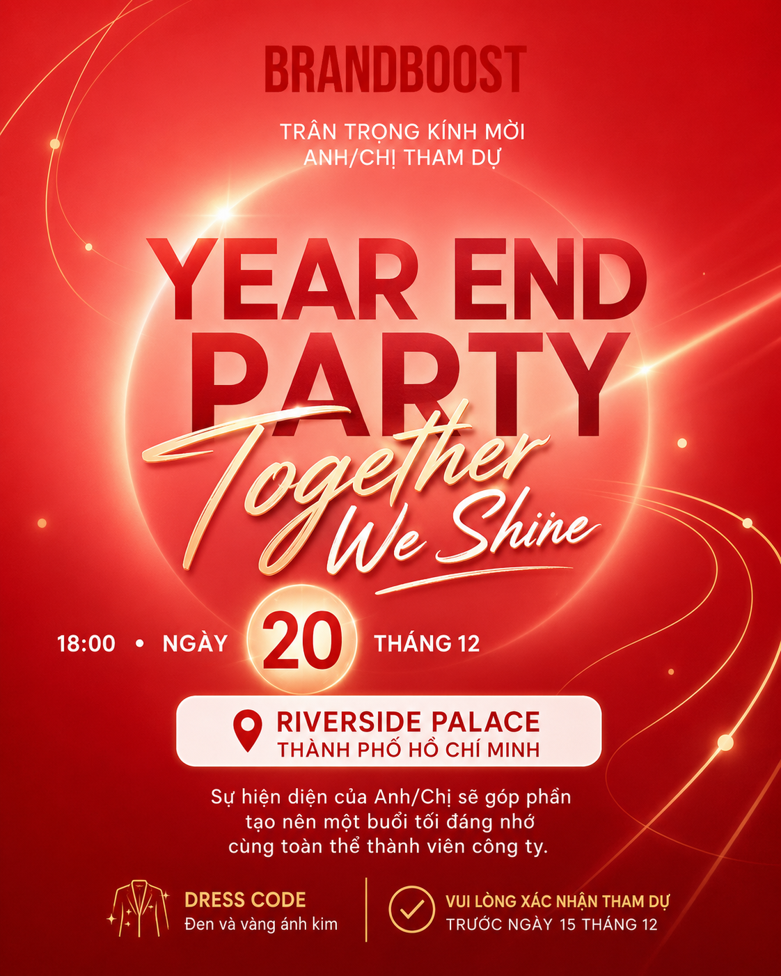 Mẫu thiệp mời Year End Party