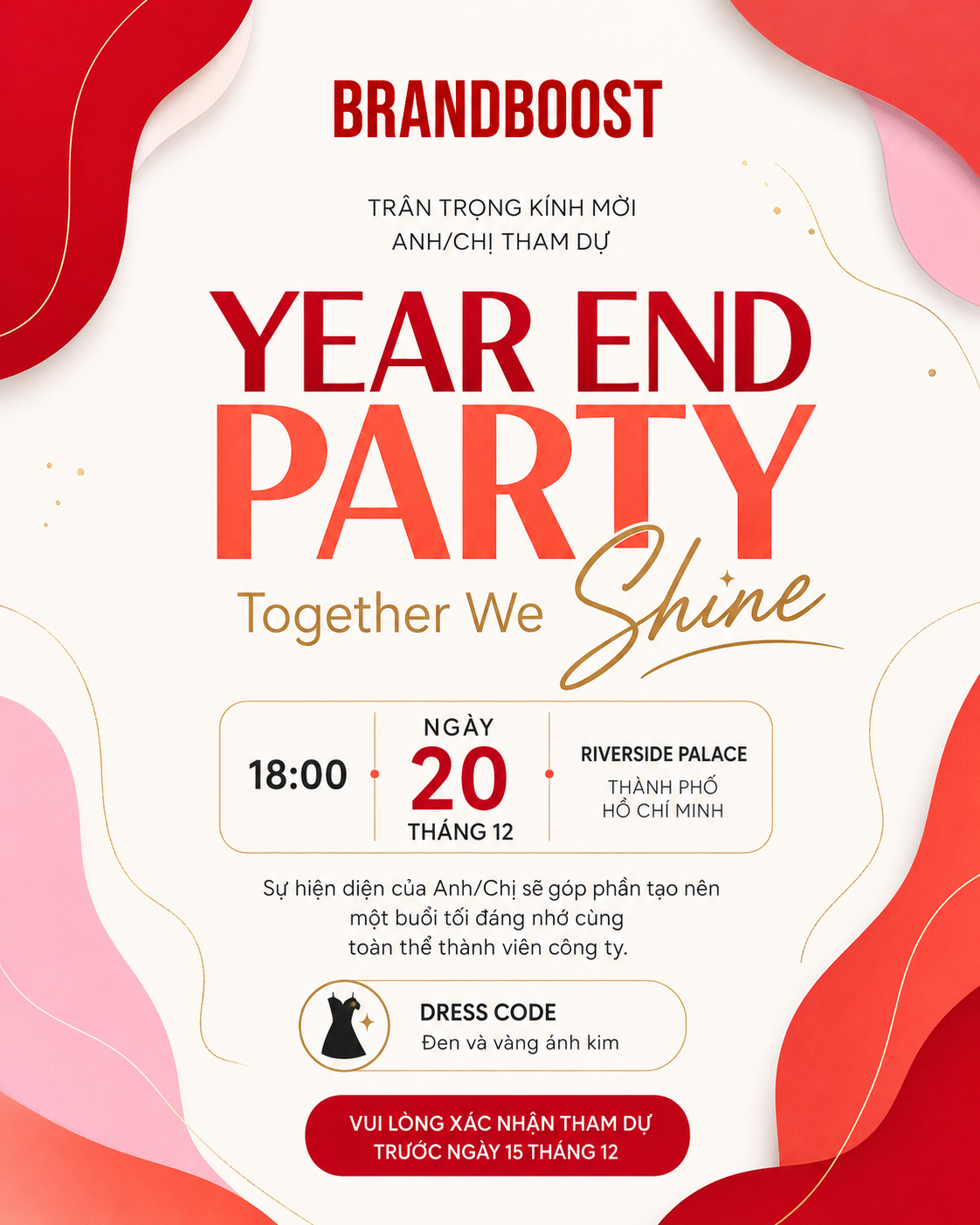 Mẫu thiệp mời Year End Party