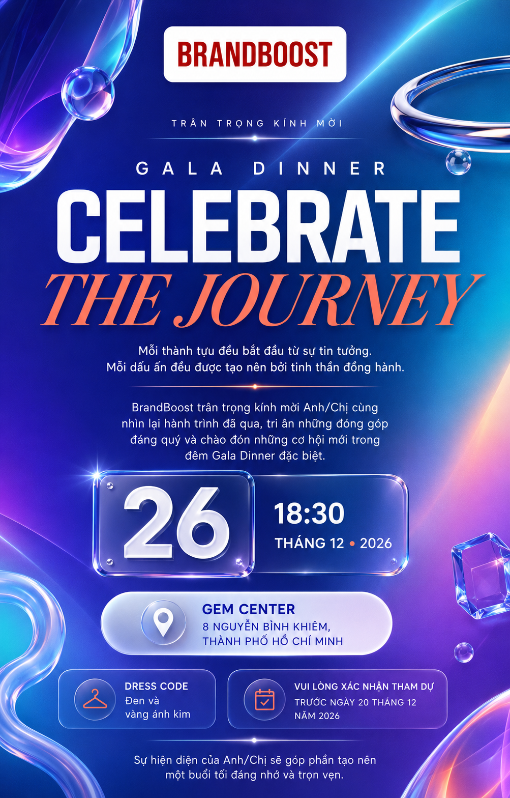 Mẫu ý tưởng thiết kế thiệp Gala Dinner Brandboost