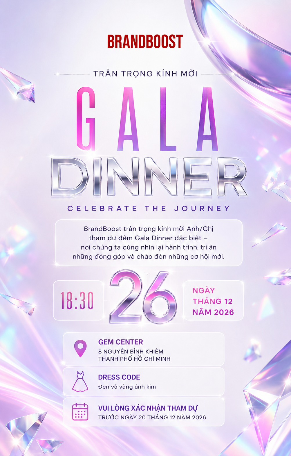 Mẫu ý tưởng thiết kế thiệp Gala Dinner Brandboost