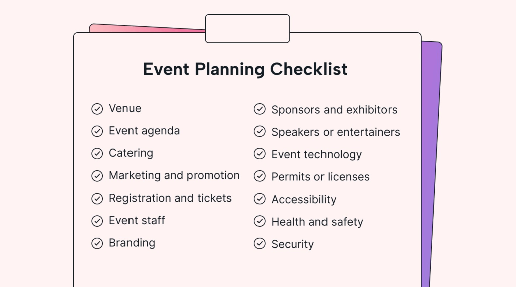 Event planning checklist bao gòm những gì? (Nguồn ảnh: Motion)