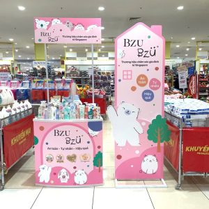 booth của chương trình tư vấn đổi quà BZU BZU tại Aeon