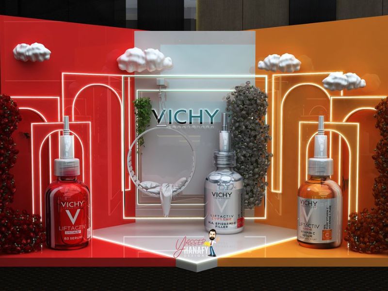 Booth quảng cáo serum thương hiệu Vichy