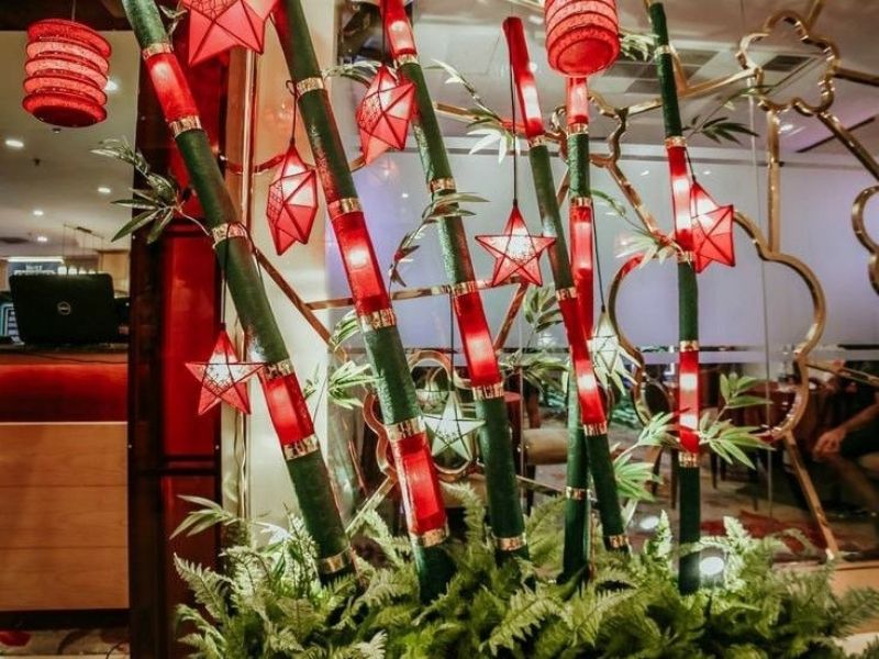 Ý tưởng trang trí gian hàng trung thu từ vật liệu tre