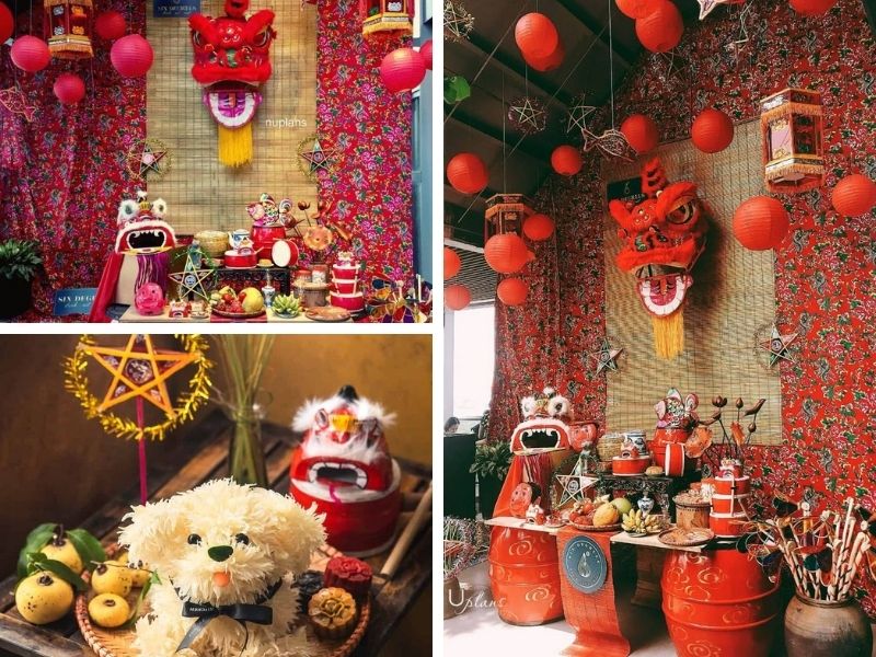 Ý tưởng trang trí gian hàng với mâm cổ trung thu