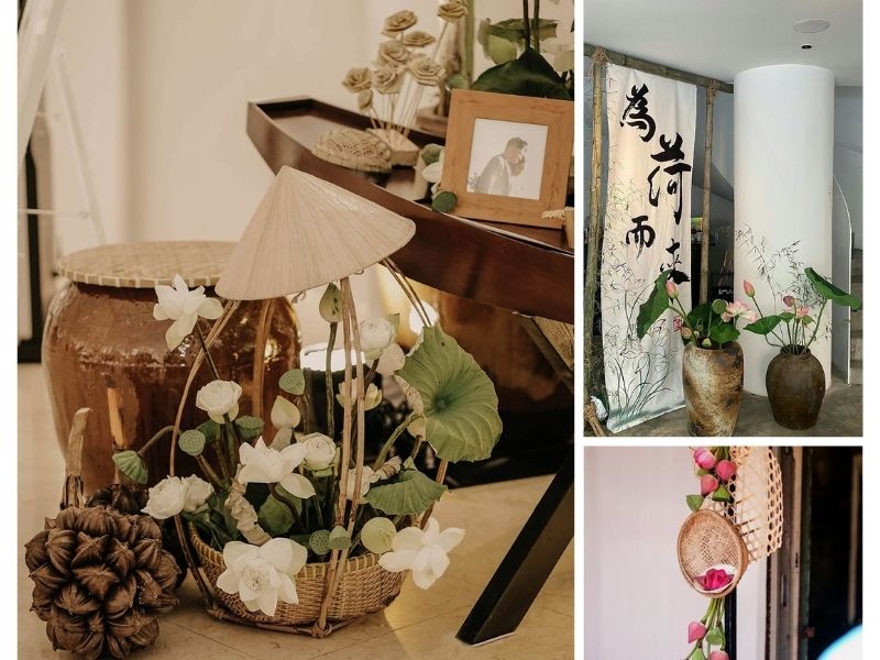 Ý tưởng trang trí gian hàng hội chợ quê với sen