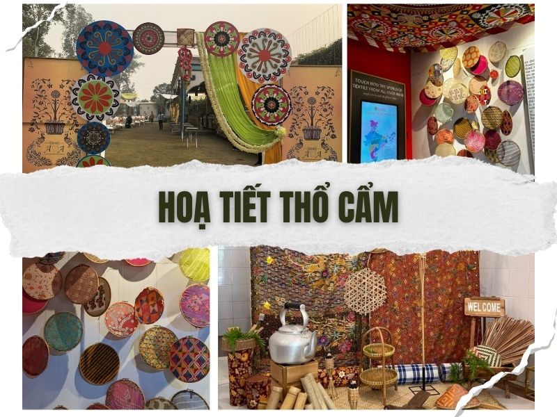 Ý tưởng trang trí gian hàng hội chợ quê với hoạ tiết thổ cẩm