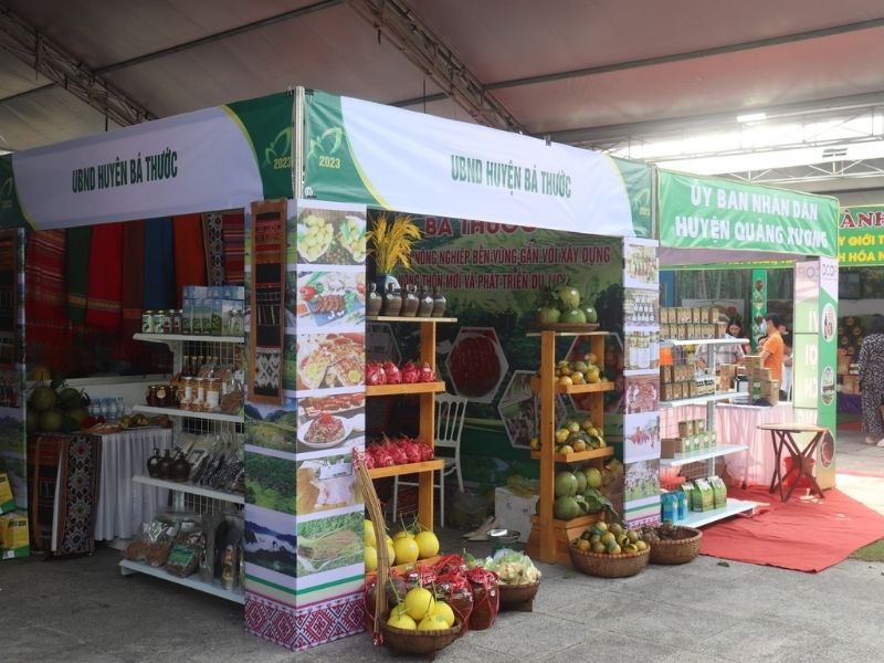 Gian hàng trưng bày sản phẩm nông sản