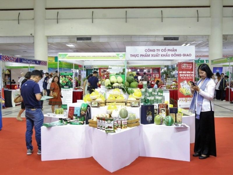 Gian hàng trưng bày sản phẩm nông sản